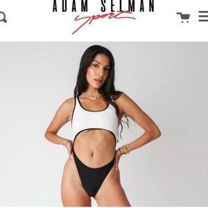 Women's Black and White Swimwear